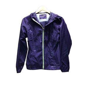 Eddie Bauer a size Small (S) Purple and Lime Green Lightweight Hooded Jacket